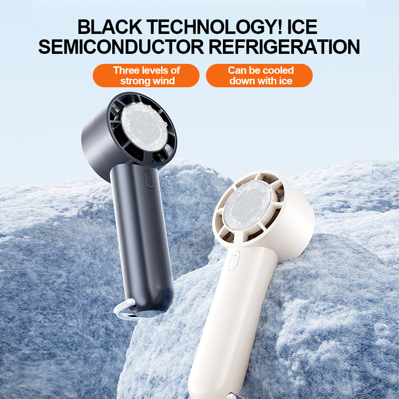 High-Speed Portable Cooling Fan with Ice Pack & USB Type-C Charging – 3 Speed Levels, Rechargeable