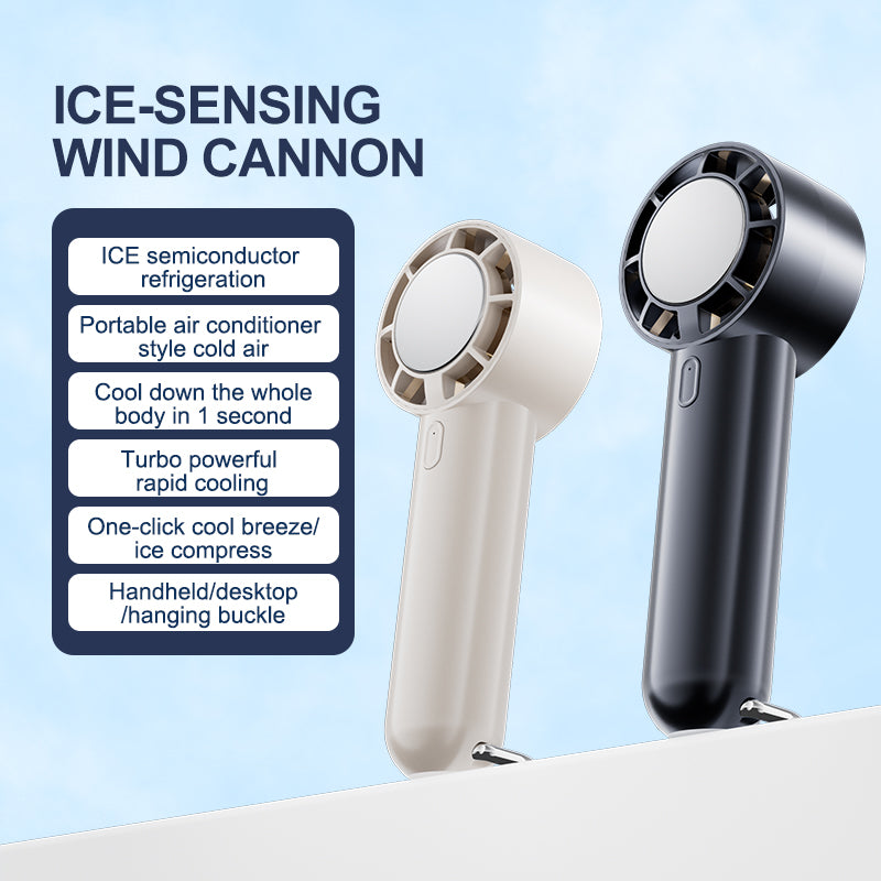 High-Speed Portable Cooling Fan with Ice Pack & USB Type-C Charging – 3 Speed Levels, Rechargeable
