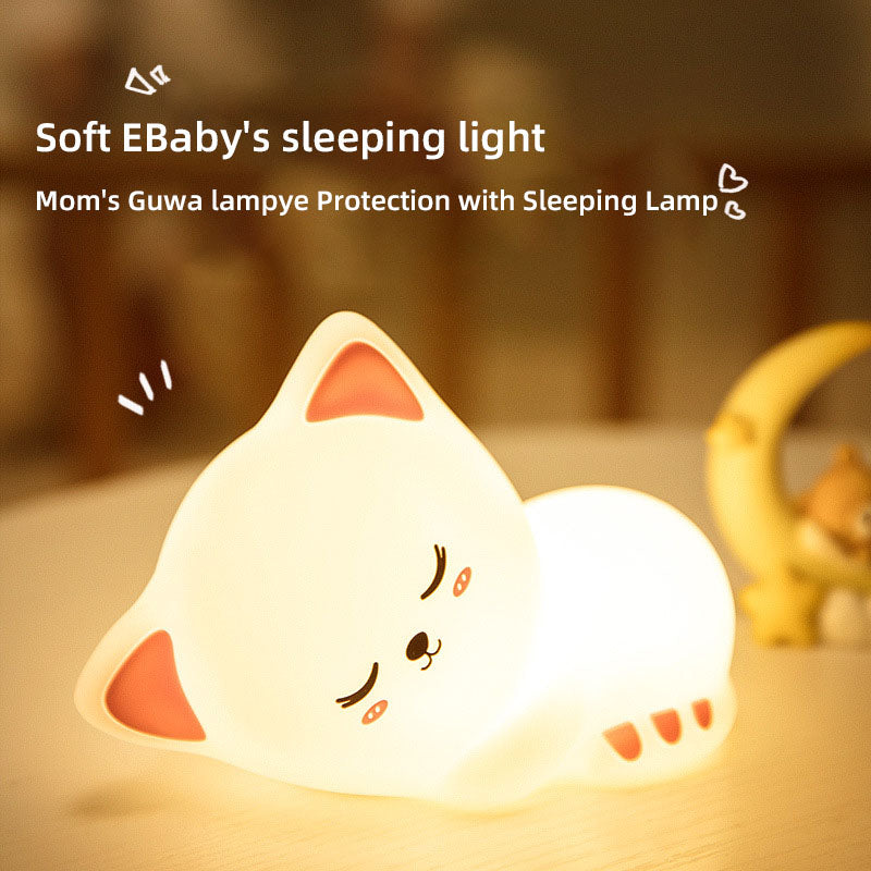 7-Colour Changing LED Night Light - Tap to Use - Rechargeable 12-Hour Battery or USB Powered - Suitable for Babies Toddlers and Children
