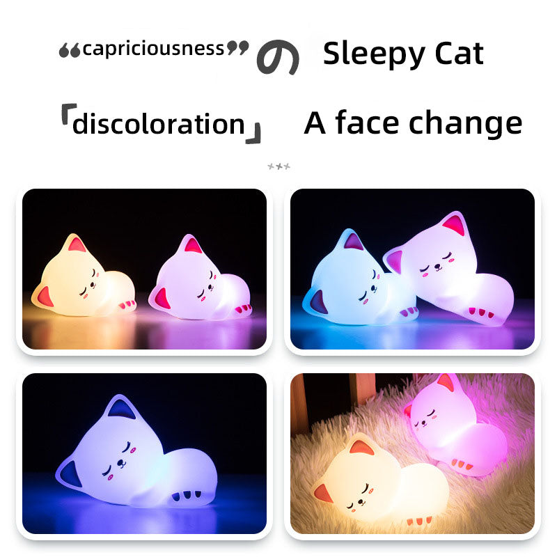 7-Colour Changing LED Night Light - Tap to Use - Rechargeable 12-Hour Battery or USB Powered - Suitable for Babies Toddlers and Children