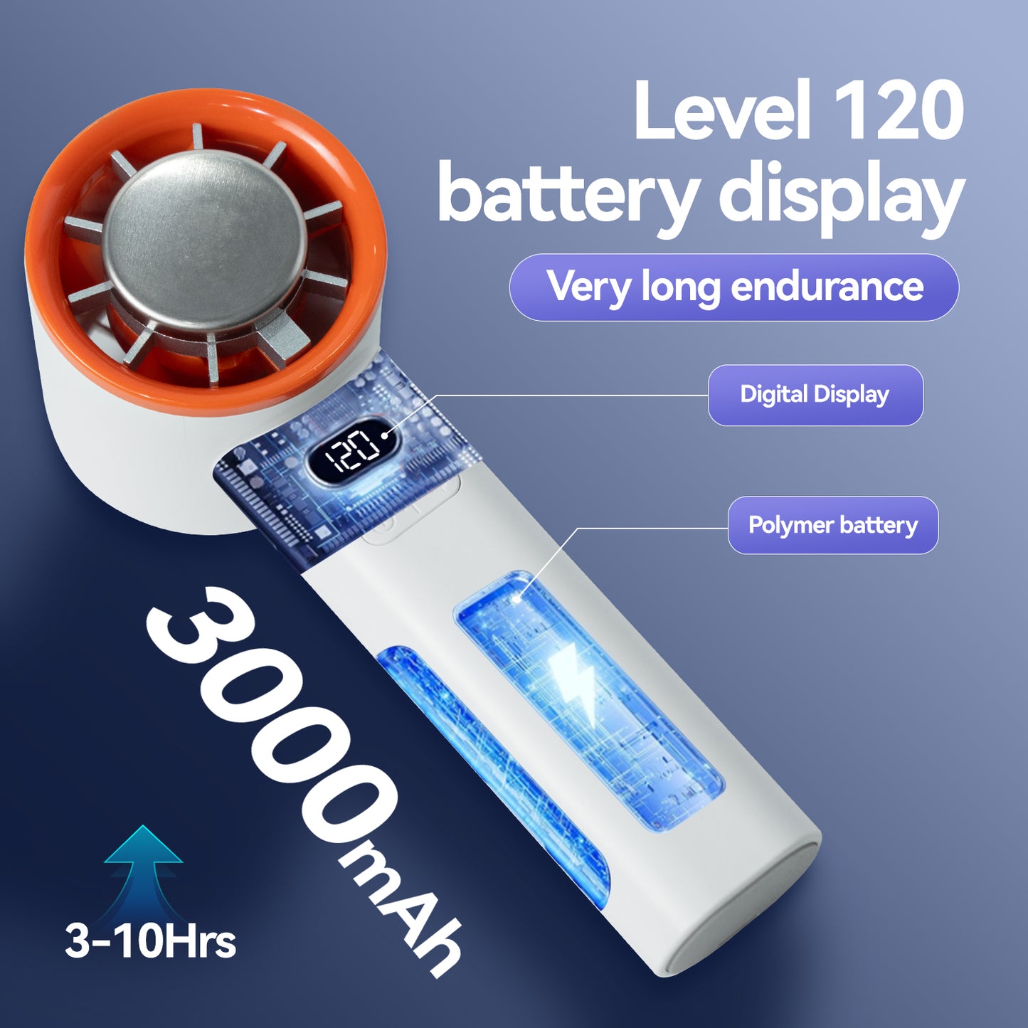 2025 New Style Ice Cooling Mini Handheld Fan Mini Turbine with Stepless Speed Regulation 100 Speed Levels Foldable Cooling Fan