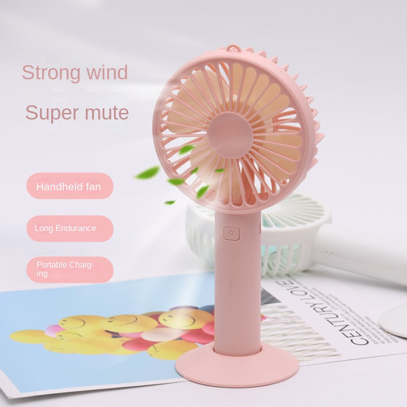 USB Handheld Small Fan Mini Portable Rechargeable Student Desktop Night Light Silent Small Electric Fan Wholesale