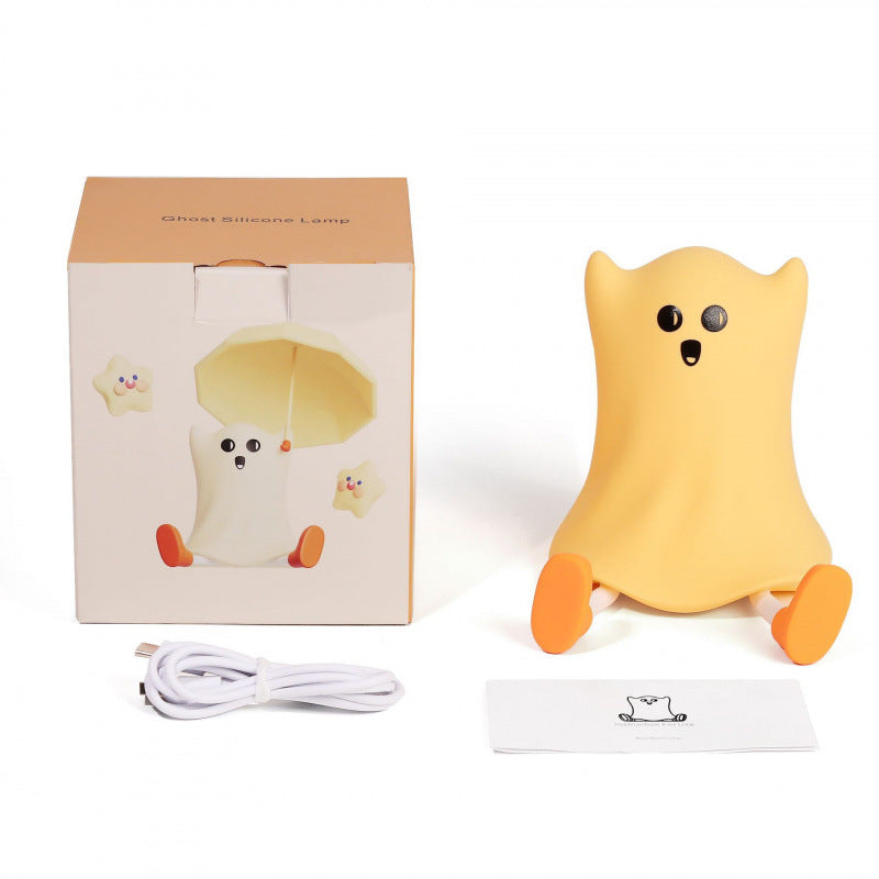 Xmas Ghost Night Light - LED Nursery & Bedroom Decor, Rechargeable Silicone Cute Light