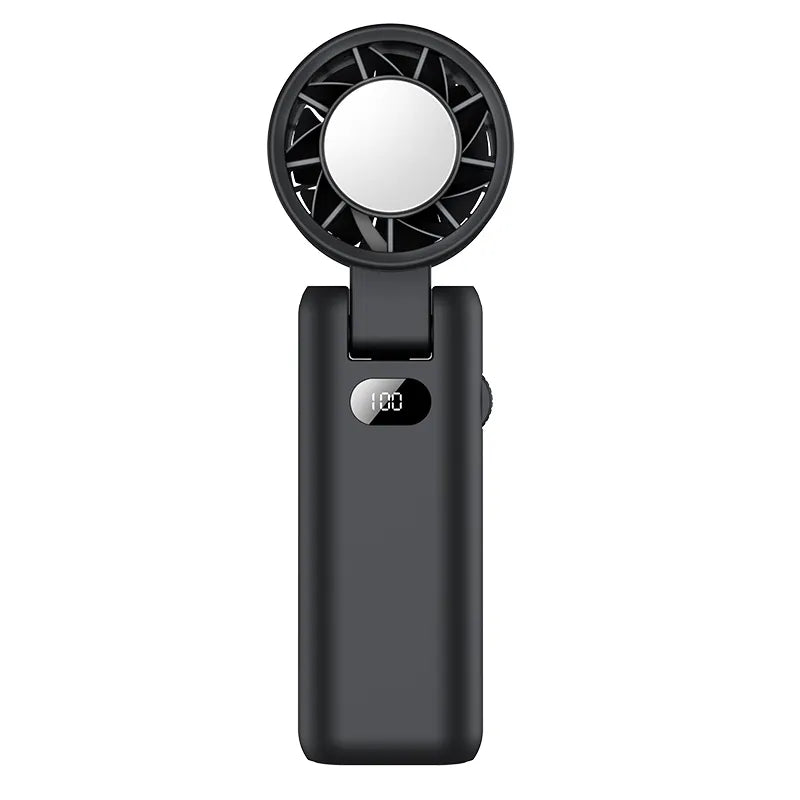 New Turbo Intelligent Digital Display Cold Compress Handheld Fan High Speed Refrigeration Folding Portable Fan