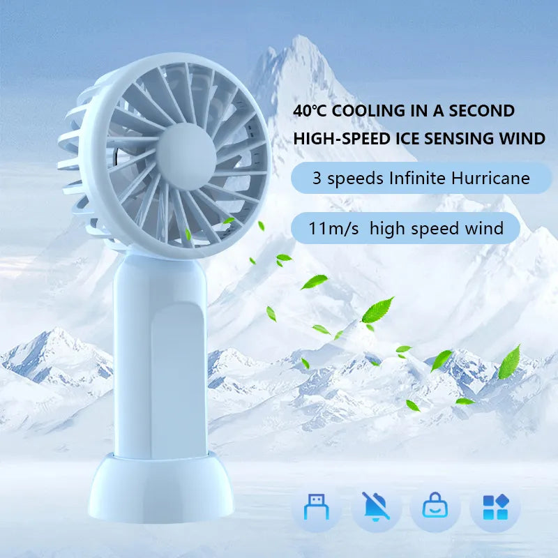 2025 Small Cute Portable USB Rechargeable Handheld Mini Fans with 3 Speeds for Summer Holiday Gift