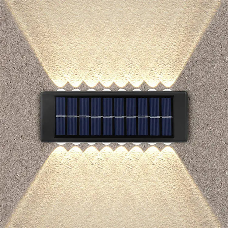Modern LED Outdoor up and Down Solar Wall Light Waterproof Eco-friendly Garden Decorative Lighting