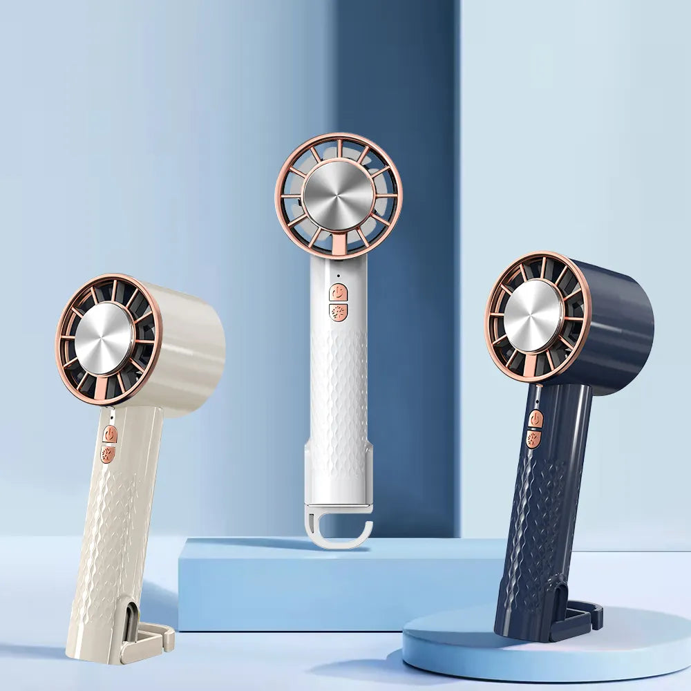 Hot Mini Portable USB Charging Ventilator Three-Speed Adjustable Handheld Turbine Cooling Fan with High Wind Speed