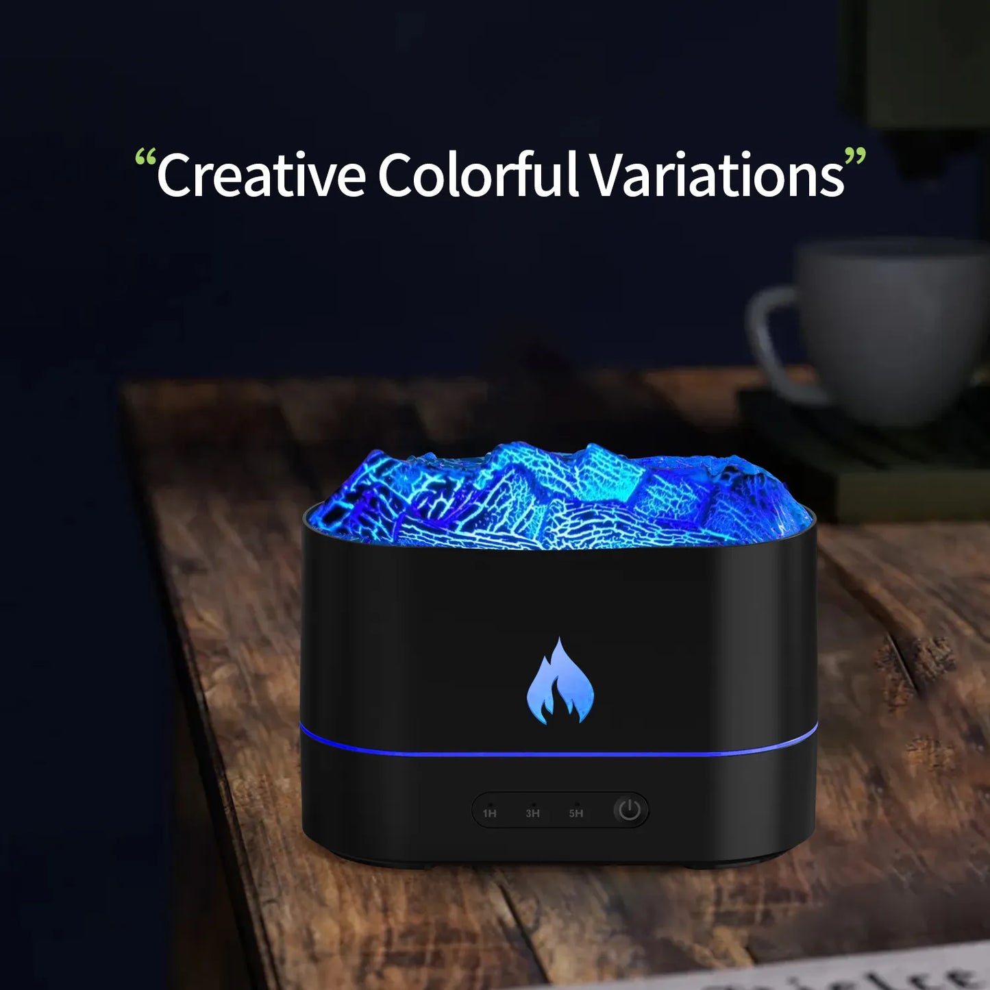 Flame Air Diffuser Humidifier,Upgraded Scent Diffuser for Essential Oils,Flame Diffuser Humidifier with 7 Color Lights Low Noise Humidifiers for Bedroom Auto-Off Rust Red,