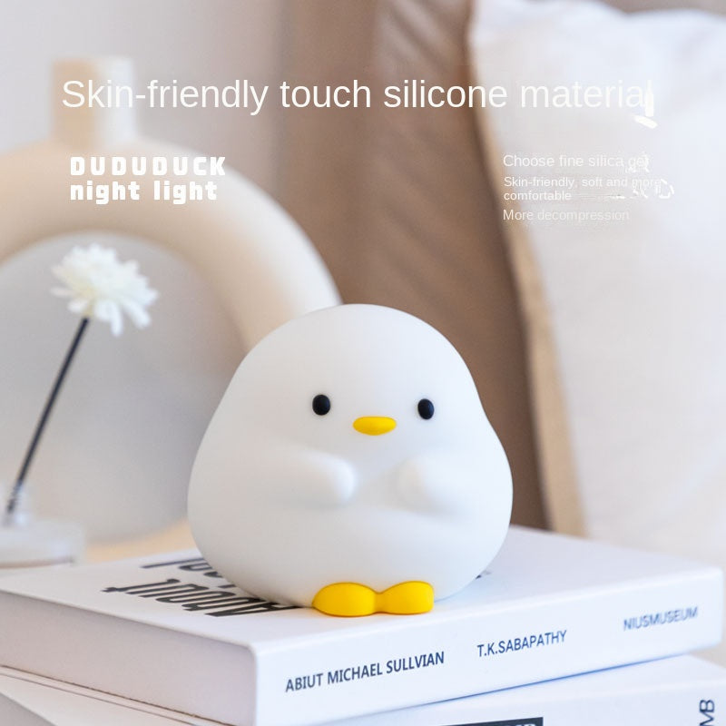 DunDun Duck Night Light, Cute Duck Lamp, Squishy Silicone Nightlight for Bedrooms with 30 Minutes Timer, Rechargeable Bedside Lamp with Touch Control for Bedrooms, Living Room