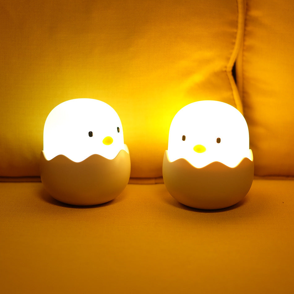 Lily&her friends-Egg Shell Chick Emotions Night Light, Tumbler Portable Cute Egg Shell Design Lamp with Adjustable Brightened LED Rechargeable for Kid Nursery Baby,with Touch Sensor(White Light)