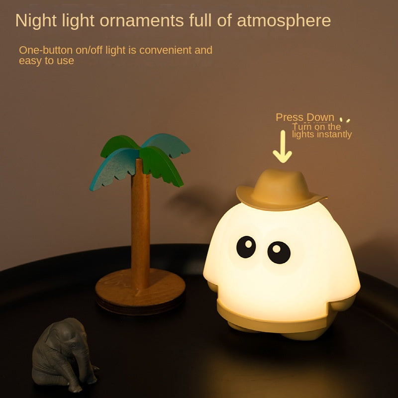 Ghost Night Light, Ghosts Night Light Halloween Nihgtlight,LED Rechargeable Night Light, Suitable for Halloween Gifts and Decorations for Family and Friends (Orange)