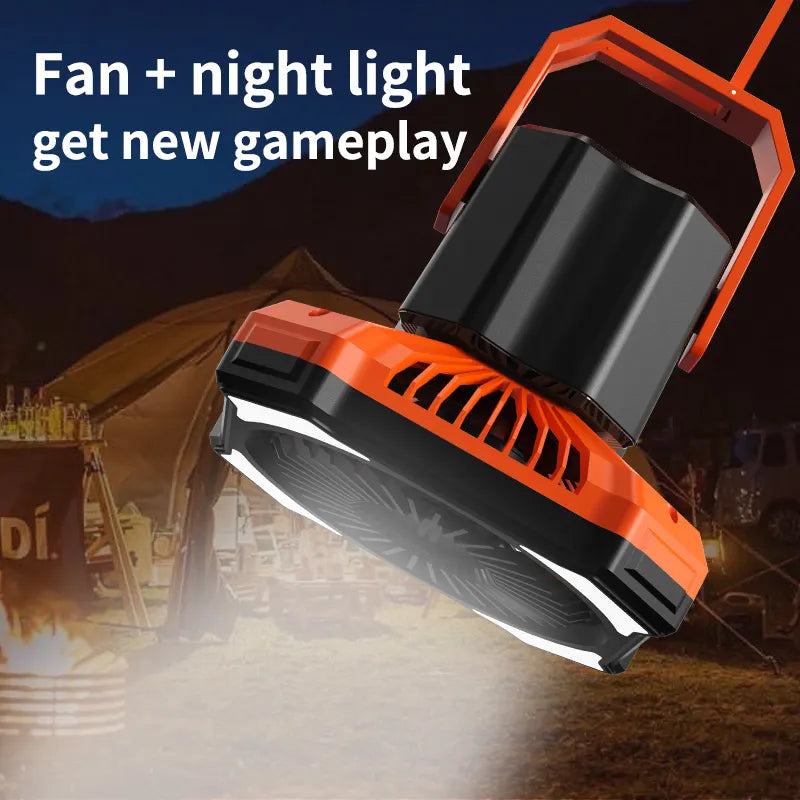 Outdoor Camping USB Fan with Power Bank LED Lamp Function for Indoor Portable USB Rechargeable Fan with Remote Control