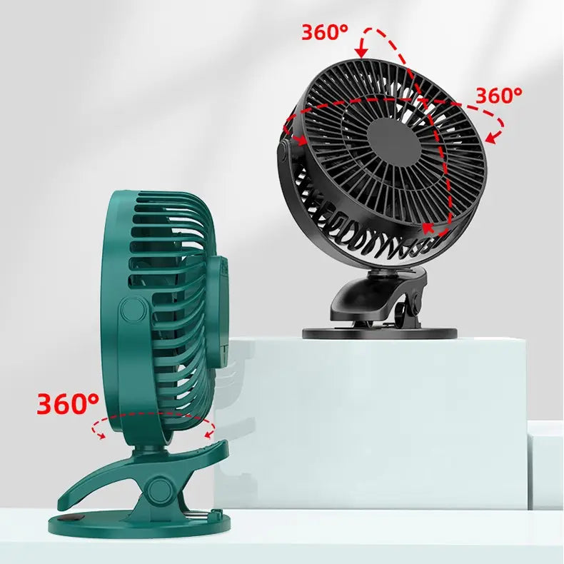 Mini Portable 3 Seconds Rapid Cooling 4th Gear High Wind 10000Mah Battery Mobile Power USB Rechargeable Desk Clip Fan