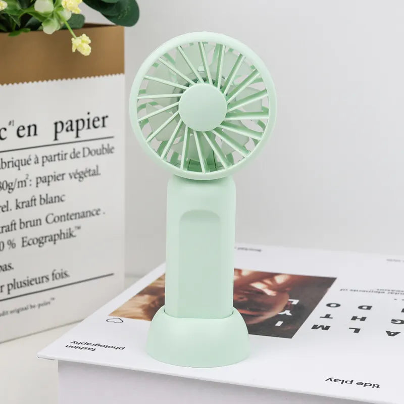 2025 Small Cute Portable USB Rechargeable Handheld Mini Fans with 3 Speeds for Summer Holiday Gift