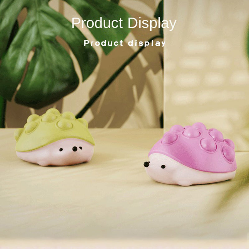 Hedgehog Night Light for Kids, Cute Rechargeable Night Lamp with Poppers, 7 Colors Atmosphere Silicone Light, Room Decoration and Best Gifts for Women, Girls, Friends
