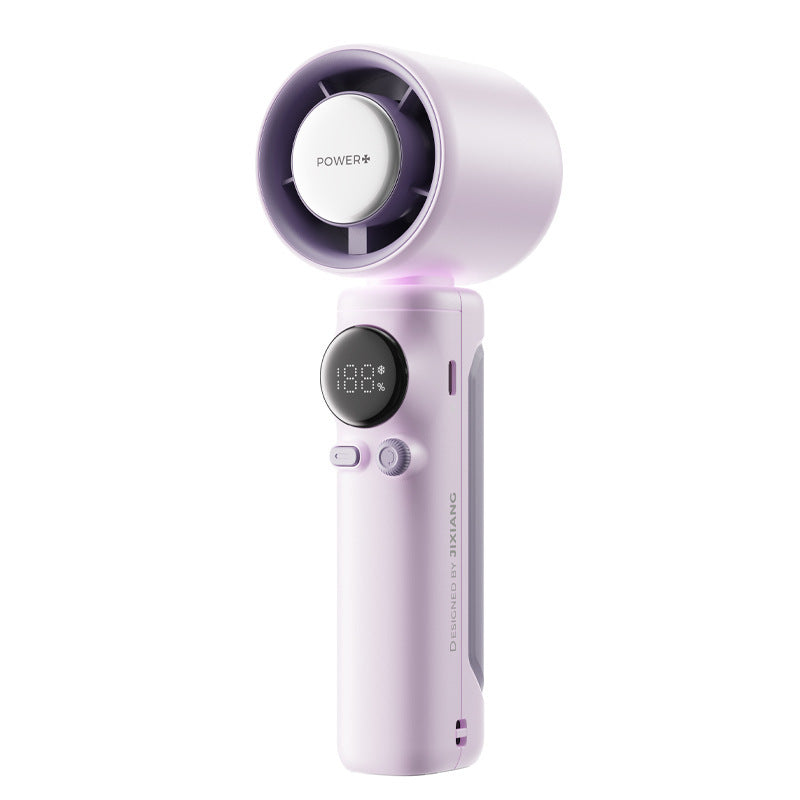 Mini Handheld Fan with Turbo Motor – USB Rechargeable, Ice Cooling, 199-Speed Digital Display, Portable Outdoor Fan