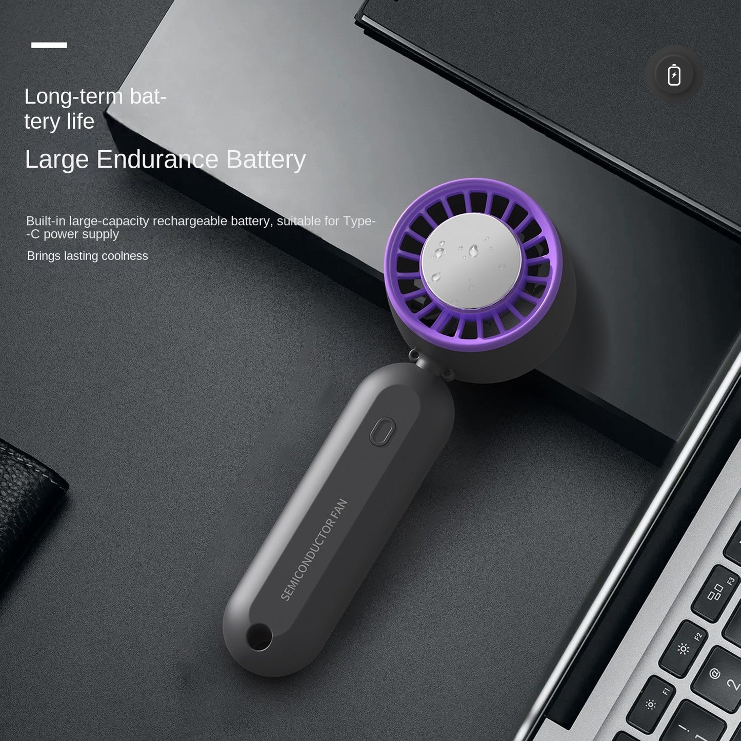 New Ice-cooled Handheld Fan for Outdoor Portable USB Mini Desktop Silent Folding Fan