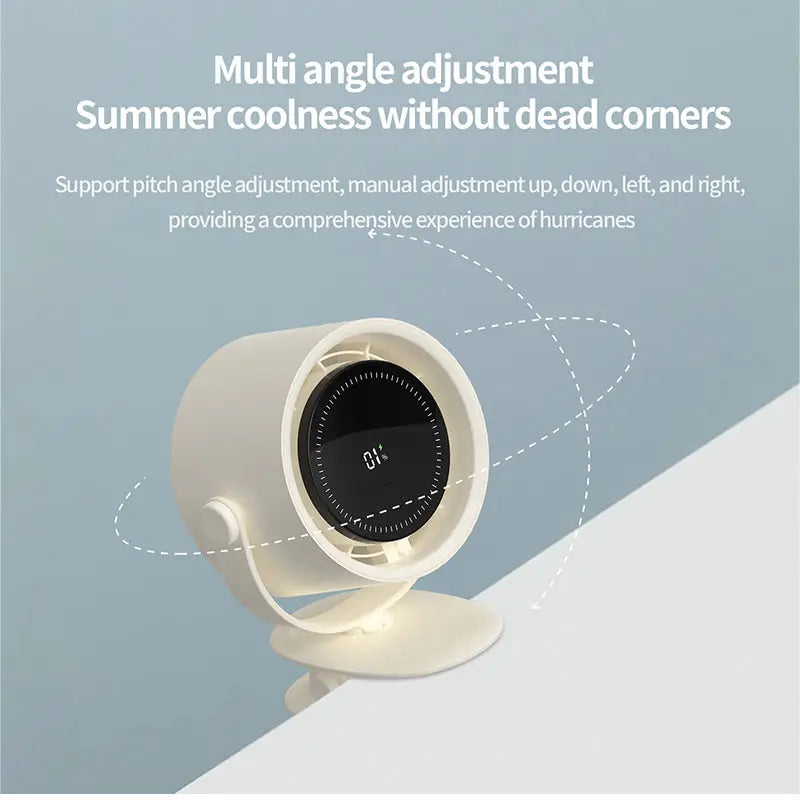 2025 New Oem 100 Speeds Rechargeable Table Fan 1800mAh Rotatable Turbo Strong Wind Office Bedroom Electric Clip Desktop Fan
