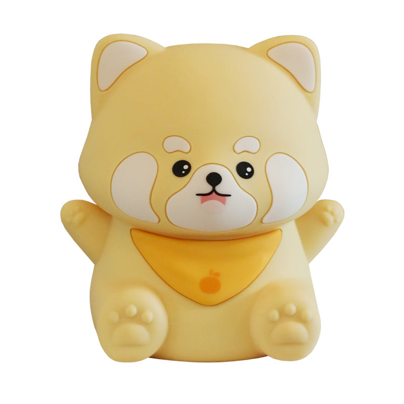 Cute Red Panda Night Light,Rechargeable Lamp for Kids Room with Timer,Cute Stuff Desk Decor Dimmable Touch Silicone Animal Night Light for Kids,Squishy Lamp for Baby Nursery Bedroom