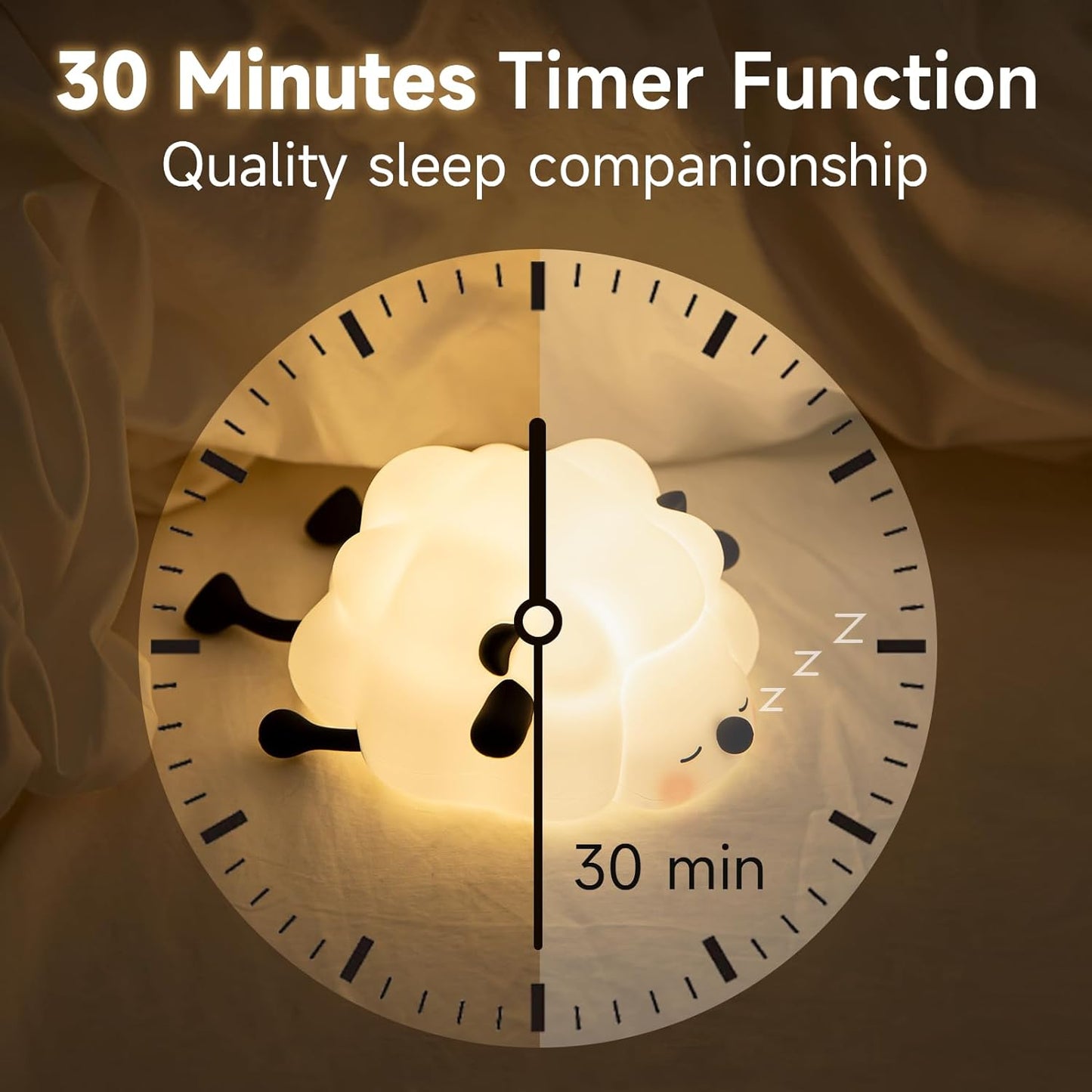 Children's rechargeable LED night light, 3-level dimmable baby room night light, food-grade silicone soft light, perfect bedside touch light with 30-minute timer, suitable for breastfeeding, infants and baby decoration
