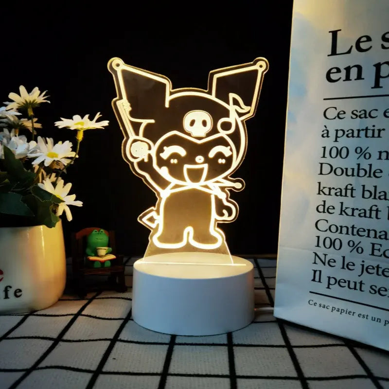 Cartoon sanrio Kuromi Night Light Cute Cinnamoroll Lamp Girls Bedroom Bedside Cinnamonroll Small Lamp My Melody Table Decor