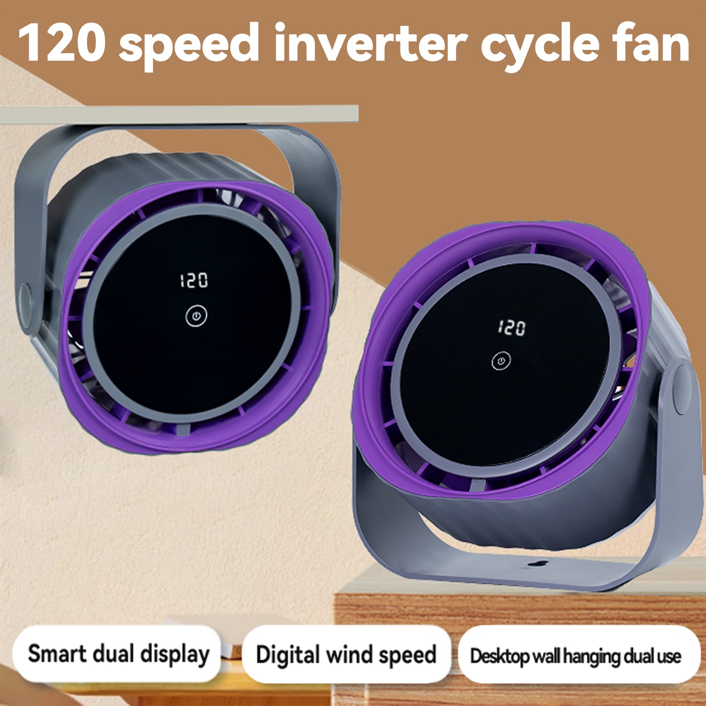 New Style High-Speed Circulating Fan for Home Kitchen Rechargeable Silent Desktop Turbine Mini Fan Wall-Mounted Tabletop Electric Fan