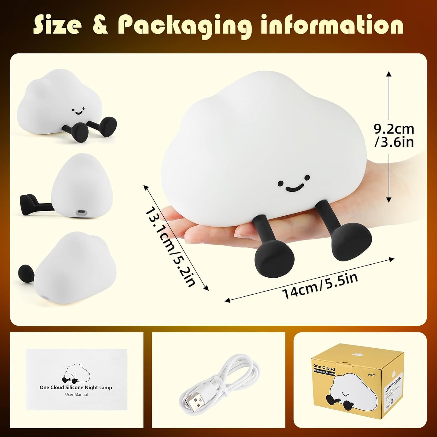 Cloud Night Light, Cute Silicone Nightlight for Baby Toddler, Rechargeable LED Nursery Lamp with Timer, 3 Level Dimmable Soft Squishy Night Lamp Gift for Bedroom Kids Room Decor