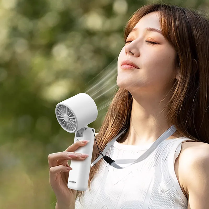 New Turbo Intelligent Digital Display Cold Compress Handheld Fan High Speed Refrigeration Folding Portable Fan