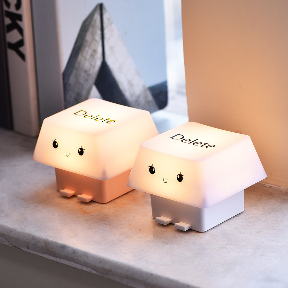 Modern and simple button-type ambient night light with USB charging, children's bedroom sleep bedside lamp