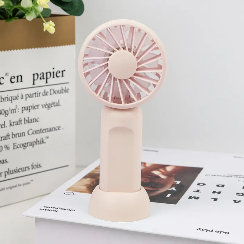2025 Small Cute Portable USB Rechargeable Handheld Mini Fans with 3 Speeds for Summer Holiday Gift