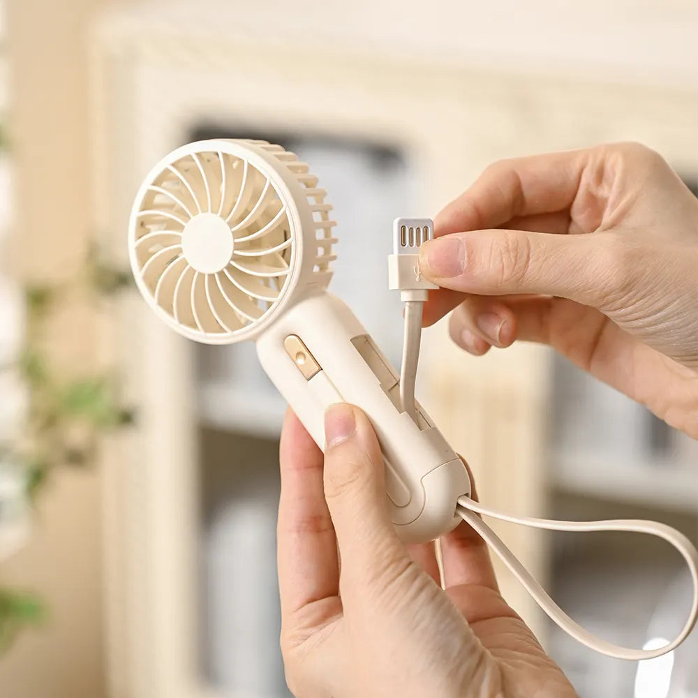 New est Top Sale Factory Portable Mini Rechargeable Outdoor Use BLDC Portable with Power Line Sling Handheld Fan