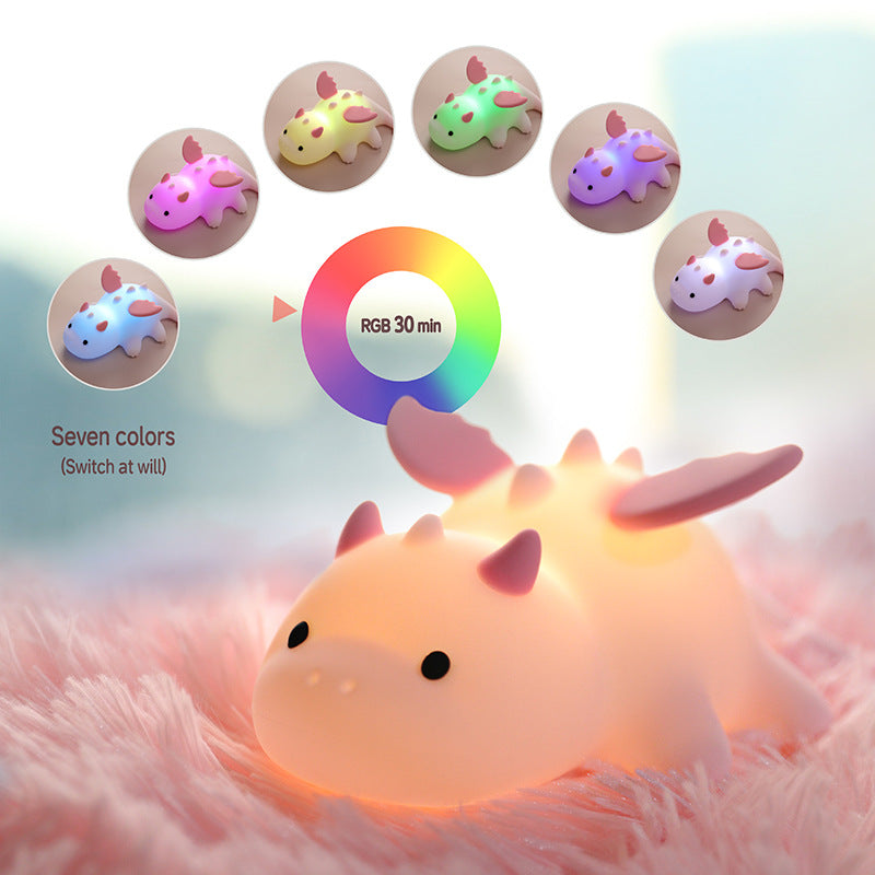 Axolotl Night Light for Kids, Cute Axolotl Lamp Gifts for Boys and Girls, Dimmable Silicone Animal Magnetic Bedside Lamp, Rechargeable Squishy Night Light for Toddler Baby Nursery Room Decor (Blue)