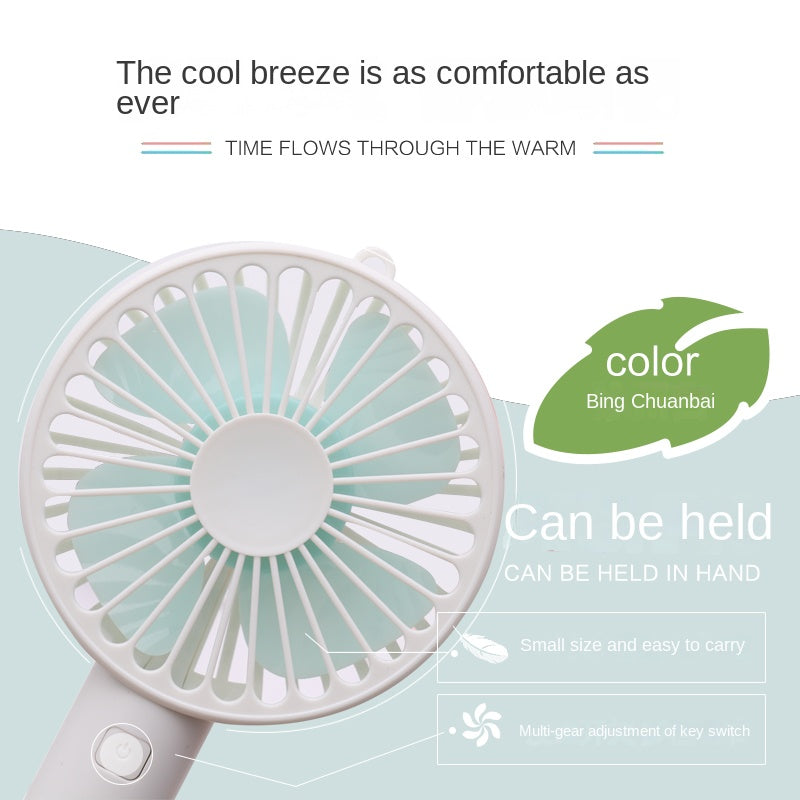 Portable handheld fan, mini personal rechargeable handheld fan, 3-speed setting USB fan, outdoor travel, commuting, office, women, men (pink)