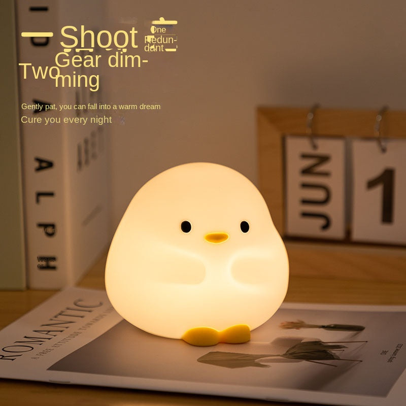 DunDun Duck Night Light, Cute Duck Lamp, Squishy Silicone Nightlight for Bedrooms with 30 Minutes Timer, Rechargeable Bedside Lamp with Touch Control for Bedrooms, Living Room