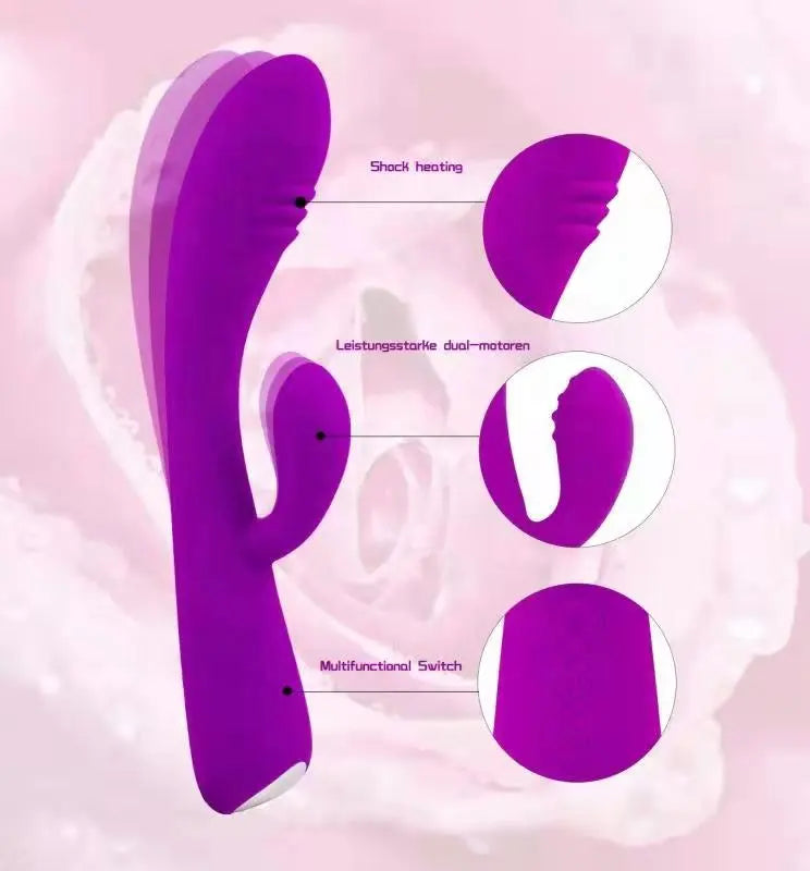 Two Motor G-Spot Sex Toy XL Size Rabbit Vibrator With Double Vibration Ball Bearing Dildo for Women