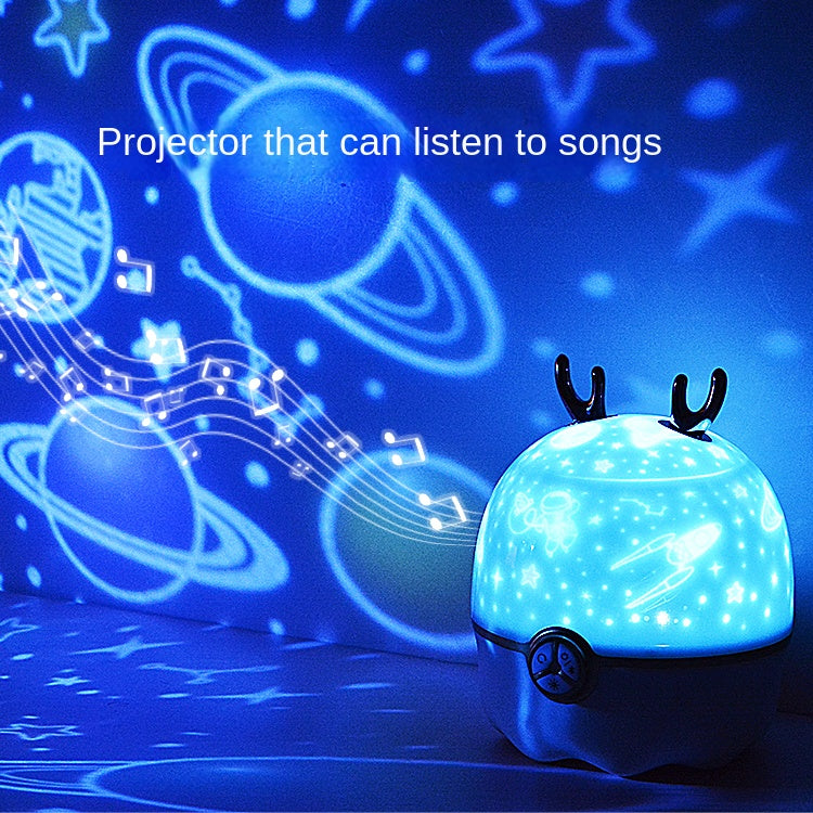 Girls Creative Revolving Star Projector Night Light Valentine's Day Gift Smart Music Night Lightwith Bluetooth