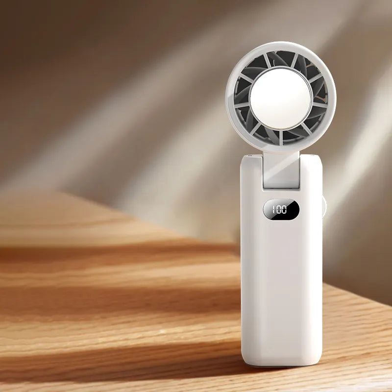 New Turbo Intelligent Digital Display Cold Compress Handheld Fan High Speed Refrigeration Folding Portable Fan