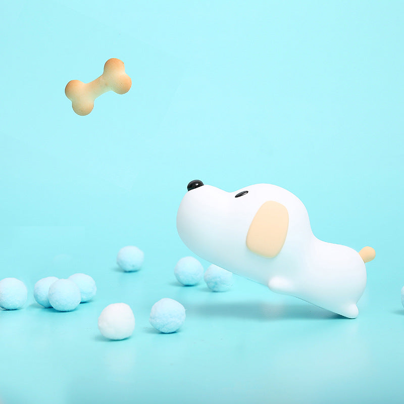 HAPPYBAG Kids Night Light,Cute Soft Silicone Dog Lamp Dimmable Nursery Portable Puppy Kawaii Lamps,Bedside Lamp for Baby and Toddler,Boy Girls