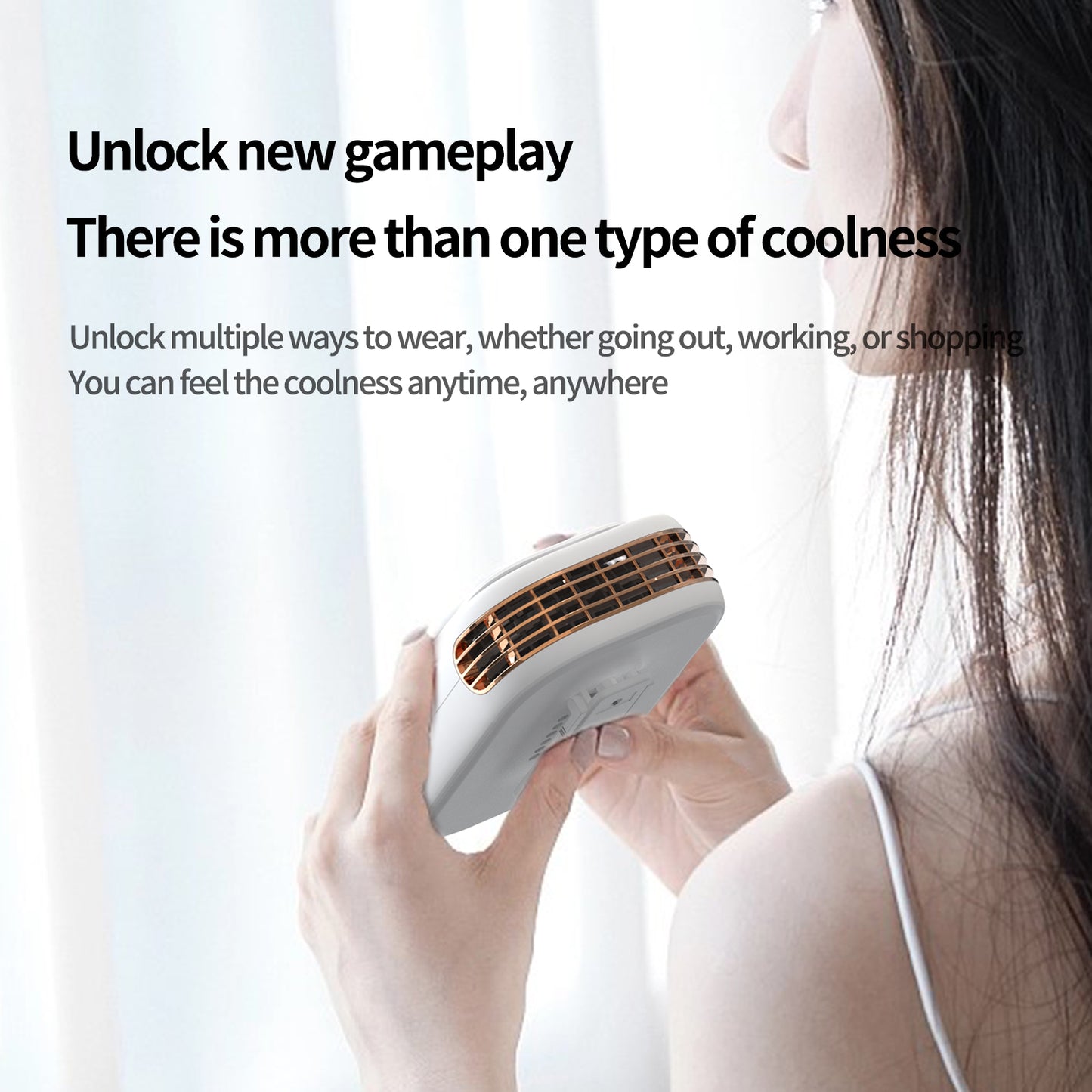 Cross-border Digital Display Waist-mounted Mini Fan Silent USB Charging Outdoor Portable Clip-on Waist Bladeless Neck-hanging Fan