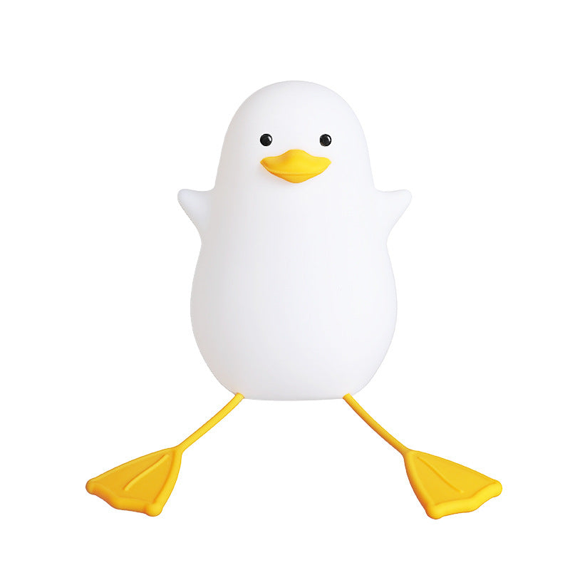 Cute Duck Night Light, LED Squishy Duck Shaped Lamp with Warm Color, Silicone Bedside Lamp for Nursery, Touch Control Duck Light, Portable and Rechargeable LED Night Light, Yellow