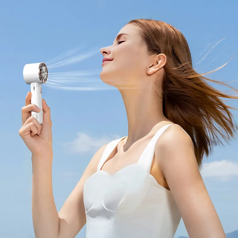 Hot Mini Portable USB Charging Ventilator Three-Speed Adjustable Handheld Turbine Cooling Fan with High Wind Speed