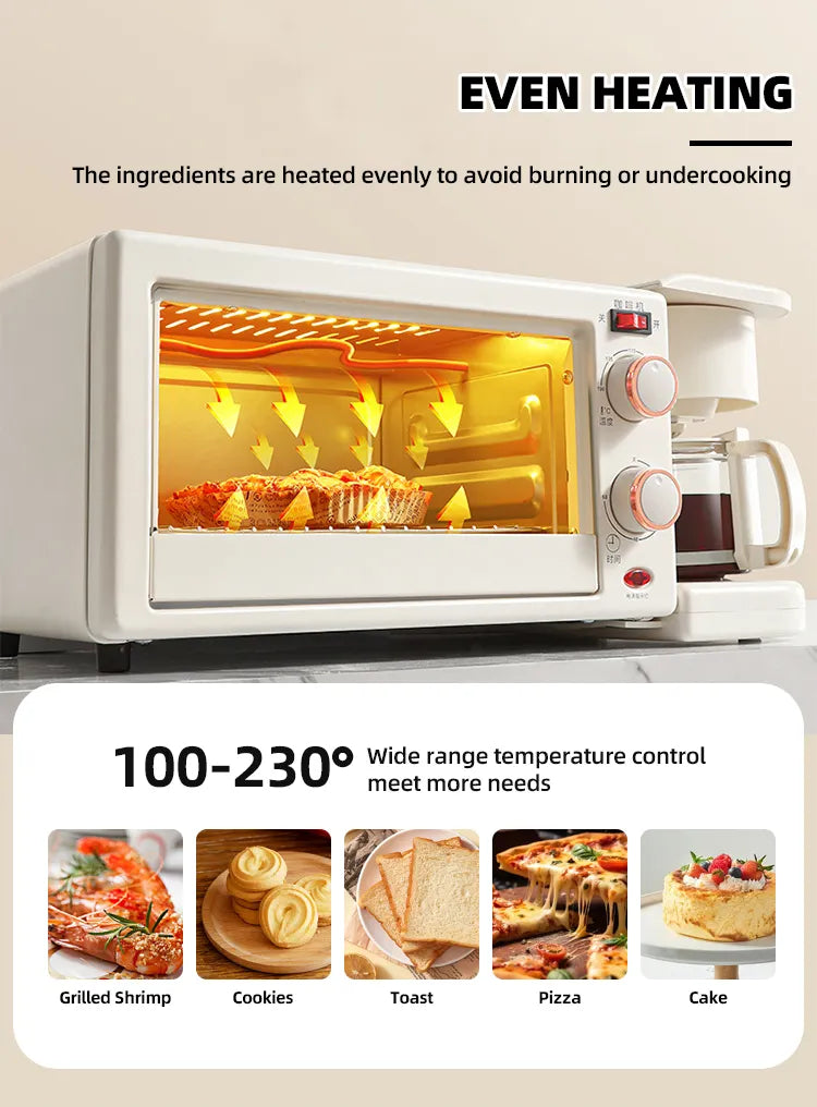 Hot Sale 3 in 1 Breakfast Maker Stock Household 3 in 1 Breakfast Makers Non-stick Cooking Surface Electric Machine