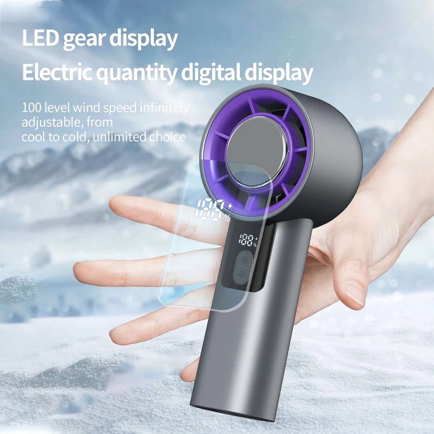 2025 New Portable 100 High Speed Handheld Fan Turbo Cooling Small Hand Fan 3000mAh Cold Compress Turbo Mini Fan Rechargeable
