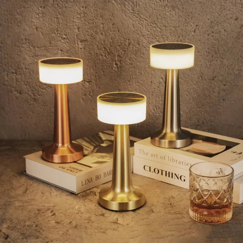 Touch Switch Led Bedside Night Lights Chargeable Desk Light Rechargeable Usb Bar Restaurant Led Table Lamp for Restaurant Hotel