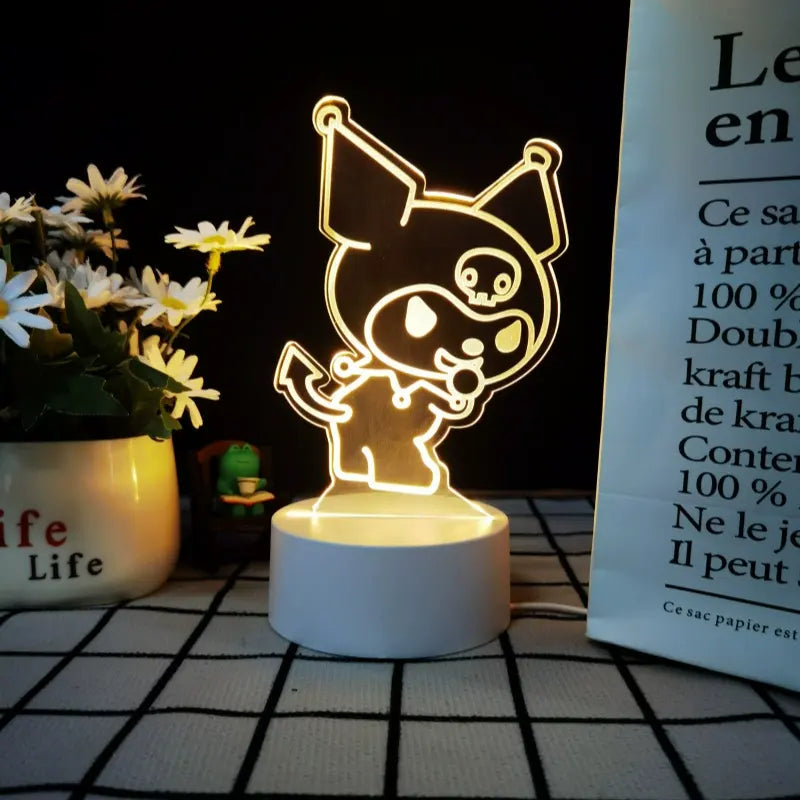 Cartoon sanrio Kuromi Night Light Cute Cinnamoroll Lamp Girls Bedroom Bedside Cinnamonroll Small Lamp My Melody Table Decor