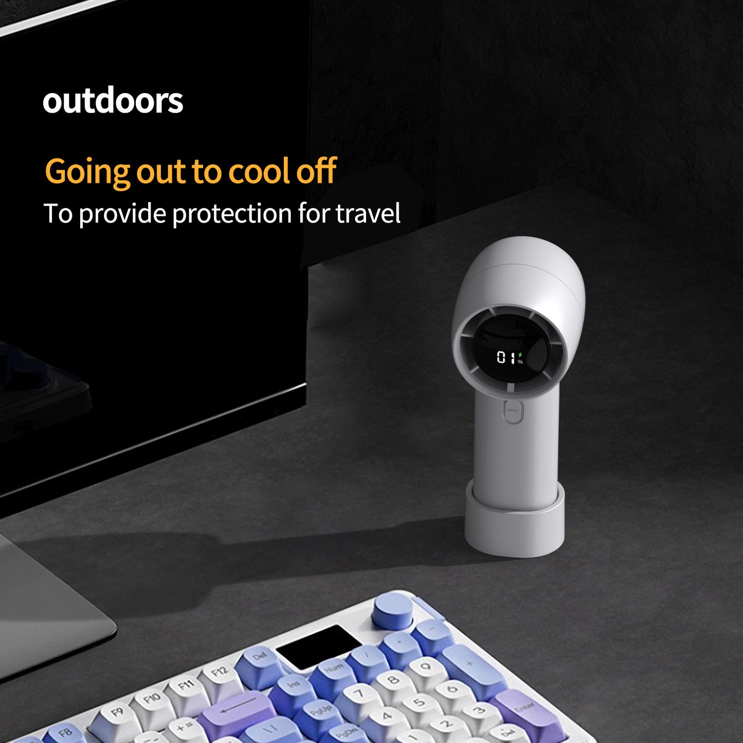 Cross-border 100-speed Violent Turbo High-speed Handheld Fan Outdoor Portable Charging Desktop Mini USB Fan Gift