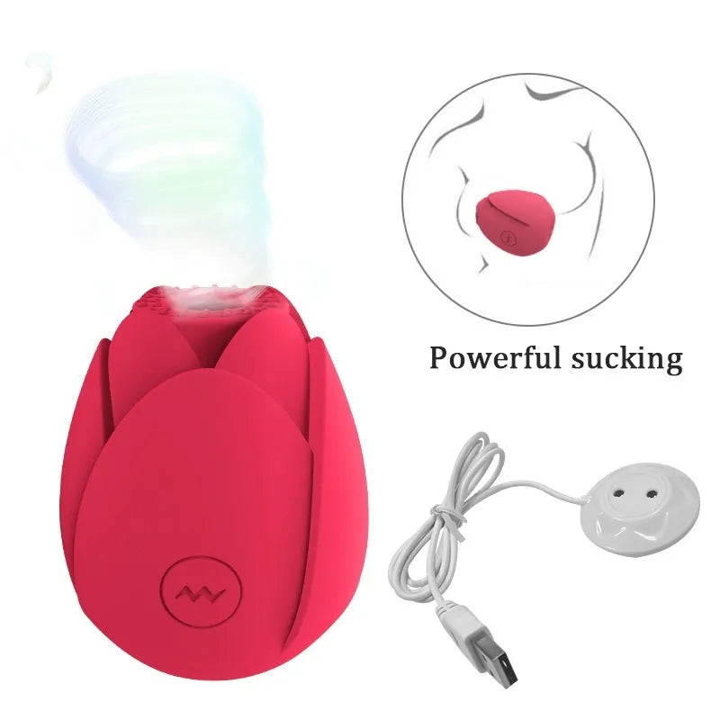 Red Blue Green 10 Frequency Speed Small Sucker Silicone Sucking Vibrating Sex Toys Rose Vibrator for Woman