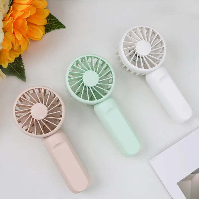 2025 Small Cute Portable USB Rechargeable Handheld Mini Fans with 3 Speeds for Summer Holiday Gift