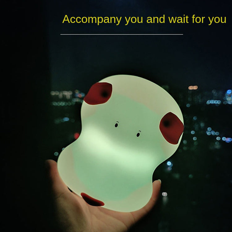 Silicone Puppy Night Lamp, Color Changing Dog Night Light, Rechargeable Bedside Lamp with Warm Light, 1200mAh Battery, Adorable Design for Kids