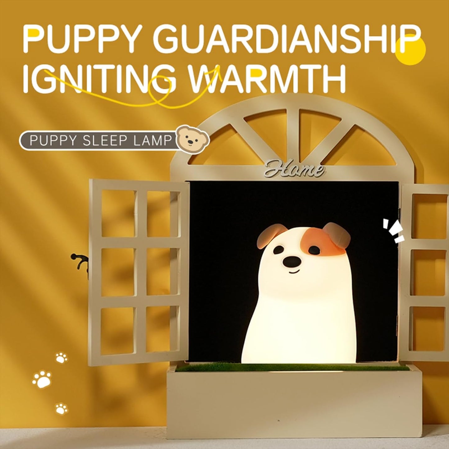 Dog Night Light with Timer - Warm Light Touch Control Bedside Lamp, Squishy Soft Silicone Cute Puppy Nightlight for Nursery, Gift for First Time Moms